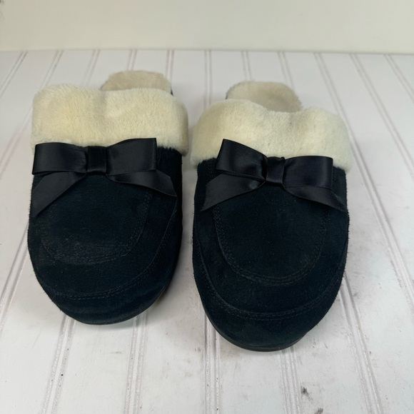 Vionic Nessie black slippers with bows - Picture 3 of 8
